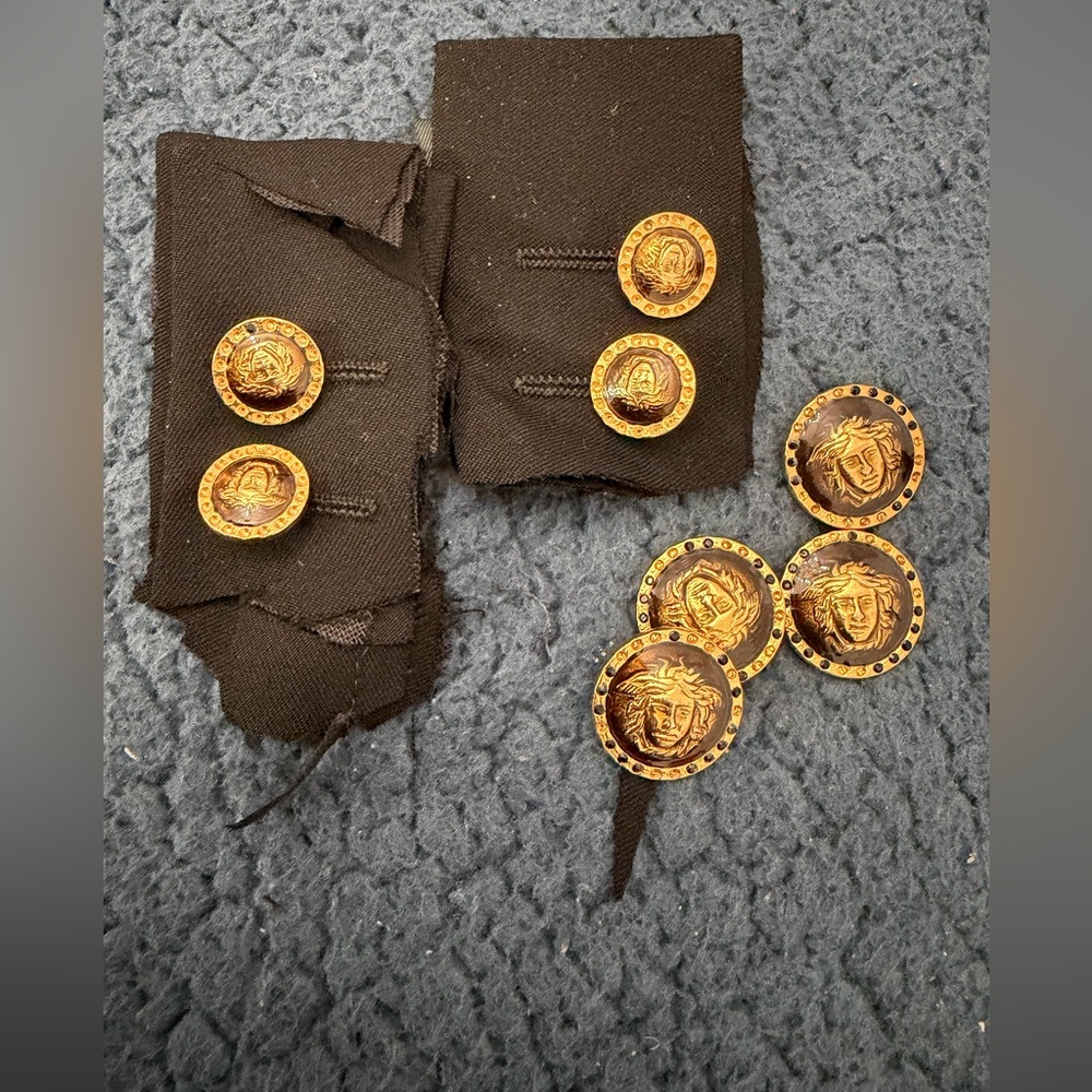 Versace Medusa rhinestone and Gold Decorative Buttons bundle 8 pcs